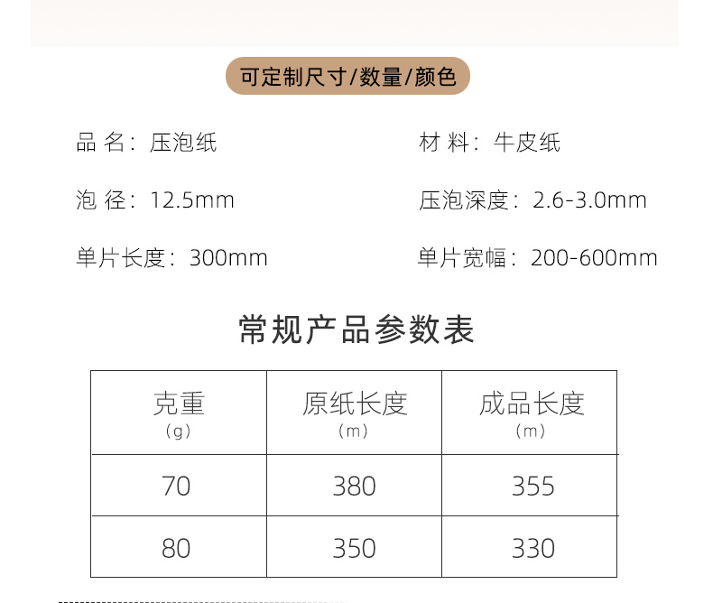 PaperEZ 風琴壓泡紙(Bubble Paper)參數(shù)